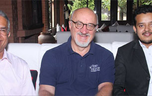 BMG CEO with Heifer International President Pierre Ferrari and senior VP Dr. Mahendra Lohani